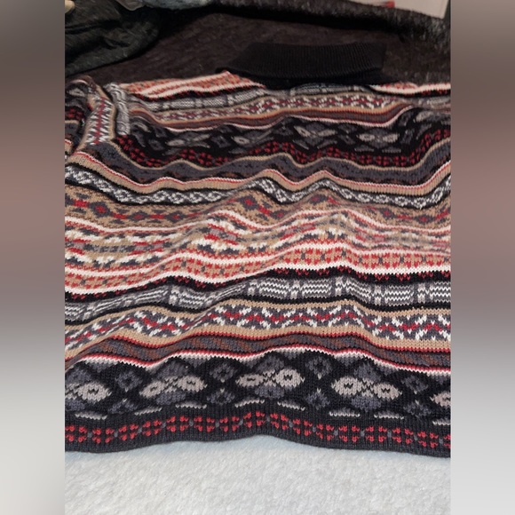 Vintage women’s Medium Carlolina Colours zip up Aztec Cowl neck Sweater EUC - Picture 6 of 12